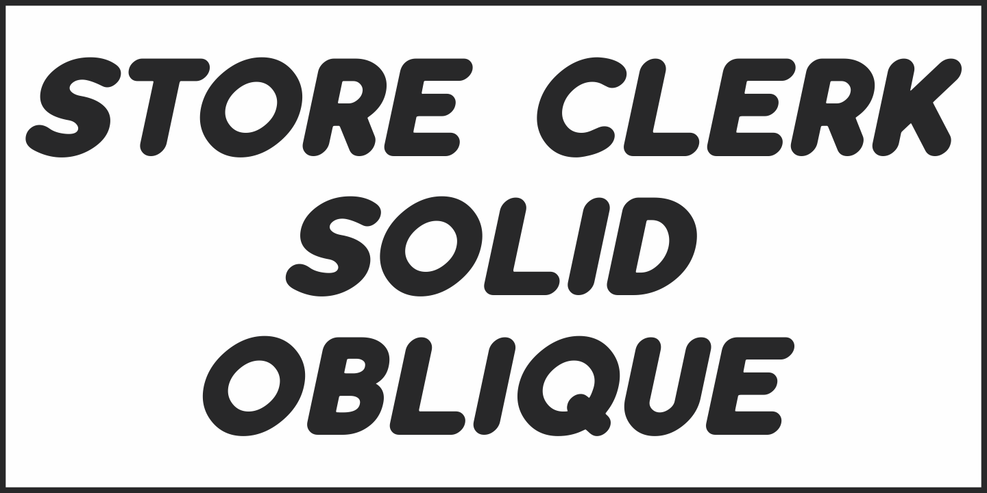 Store Clerk JNL Solid Oblique Font preview